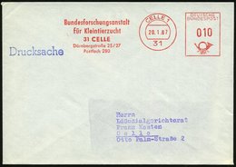 1967 (20.1.) 31 CELLE 1, Absender-Freistempel: Bundesforschungsanstalt Für Kleintierzucht.., Dienstbrief - Tierzucht & V - Autres & Non Classés