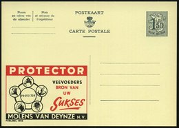 1958 BELGIEN, 1,50 F. Publibel-Ganzsache: PROTECTOR VEEVOEDERS.. (Tierköpfe Von Pferd, Rind, Schwein, Schaf Und Huhn) Un - Sonstige & Ohne Zuordnung