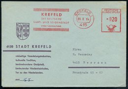 1964 (20.3.) 415 KREFELD 1, Absender-Freistempel "Hakenkreuz": KREFELD, DIE DEUTSCHE SAMT- UND SEIDENSTADT Krefeld.., Ko - Other & Unclassified