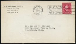 1923 U.S.A., Maschinen-Werbestempel: NEW YORK, INTERNATIONAL SILK EXPOSITION.., Bedarfs-Vorderseite - Seidenraupe & Seid - Other & Unclassified