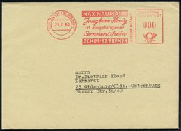 1960 (23) ACHIM (BZ BREMEN), Absender-Freistempel: MAX NAUMANN, Jungborn-Honig... Vorschriftsmäßig In 000 (+ GEBÜHR BEZA - Andere & Zonder Classificatie