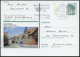 1993 (15.9.) 63739 ASCHAFFENBURG 1, Maschinen-Werbestempel: BAYERISCHER IMKER-TAG = Biene, Inl.-Karte - Hautflügler, Bie - Sonstige & Ohne Zuordnung