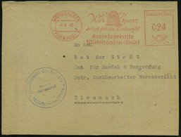 1948 (6.8.) MÜHÖHAUSEN (THÜRING:) 1, Absender-Freistempel: Wer Spart.., Kreissparkasse Mühlhausen (Thür) = Bienenkorb Mi - Other & Unclassified