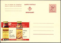 1969 BELGIEN, 2 F. Publibel-Ganzsache: 2 PRODUITS DE QUALITE A BASE DE CIRE ABEILLE.. = Bienen-basierte Möbelpolitur (2  - Altri & Non Classificati