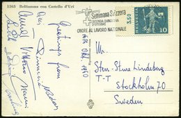 1960 SCHWEIZ, Maschinen-Werbestempel: BELLINZONA 1, Settimana Svizzera.. = Biene, S/ W.-Ausl.-Ak.: Bellinzona Mit Castel - Other & Unclassified