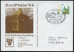 1994 (7.5.) 10619 BERLIN 12, PU 100 Pf. Altötting: Zoo Phila'94 = Fasanerie Im Zoo + Passender Sonderstempel: ZooPhila ' - Other & Unclassified