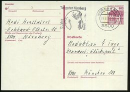 1983 8500 NÜRNBERG 3, Maschinen-Werbestempel: 70 Jahre Tiergarten Nürnberg (= Seekuh) Bedarfskarte (Bo.358 A III = UB "x - Andere & Zonder Classificatie