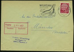 1957 (30.4.) (14 A) STUTTGART 9, Maschinen-Werbestempel: WILHELMA.. Lädt Ein (Seelöwe) Bedarfsbrief (rechts Etw. Schräg  - Other & Unclassified