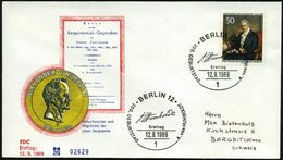 1969 (12.9.) BERLIN, 50 Pf. 200. Geburtstag Alexander V. Humboldt (Portrait Von Josef Stieler) + Passender ET-Sonderstem - Altri & Non Classificati