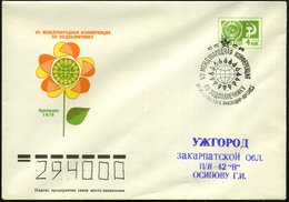 1976 UdSSR, 4 Kop. Ganzsachen-Umschlag, Grün: VII. Kongreß Für Pflanzenkunde, Krasnodar (Blumen-Globus) + Motivgleicher  - Other & Unclassified