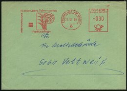 1969 6 FRANKFURT AM MAIN 1, Jubil.-Absender-Freistempel: Hundert Jahre Palmengarten.. (Palmen-Monogramm = Botanischer Ga - Sonstige & Ohne Zuordnung