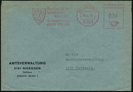 1970 (9.3.) 5161 NIDEGGEN, Absender-Freistempel: Besuchen Sie Im NATURPARK NORDEIFEL Die Gemeinden Des AMTES NIDEGGEN (W - Other & Unclassified