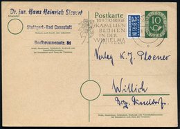 1953 (9.3.) (14 A) STUTTGART 1, Maschinen-Werbestempel: 100 JÄHRIGE KAMELIEN BLÜHEN IN DER WILHELMA (Kamelie) = Botan.-z - Sonstige & Ohne Zuordnung