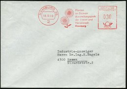 1969 (16.10.) 2 HAMBURG 36, Absender-Freistempel: Platen Un Blomen, Ausstellungspark.. Hansestadt Hamburg (2 Sonnenblume - Otros & Sin Clasificación