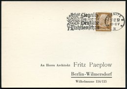 1937 (27.12.) LIEGNITZ 5, Maschinen-Werbestempel: ... Deutsche Dahlienschau (Dahlie) Inl.-Karte (Bo.13 A, Erstjahr) - Bl - Sonstige & Ohne Zuordnung