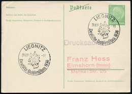 1938 (29.8.) LIEGNITZ, Hand-Werbestempel Ohne Monatsangabe: Deutsche Dahlienschau (Dahlie) Inl.-Karte (Bo.15) - Blumen & - Sonstige & Ohne Zuordnung