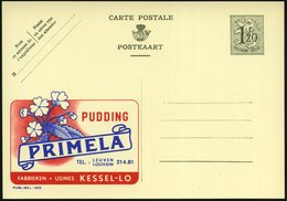 1952 BELGIEN, 1,20 F. Publibel-Ganzsache: PUDDING PRIMELA = Primel, Französ. Titel Oben, Ungebr. (Mi.P 283 I / 1215) - B - Sonstige & Ohne Zuordnung