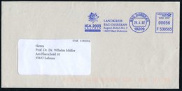 2002 (26.4.) 18209 BAD DOBERAN, Blauer Absender-Freistempel: IGA 2003 ROSTOCK, LANDKREIS BAD DOBERAN.. (Blüte) Fernbrief - Other & Unclassified