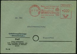 1953 (27.3.) (24 A) HAMBURG 36, Absender-Freistempel: Freie U. Hansestadt Hamburg, Internat. GARTENBAU-AUSSTELLUNG..1953 - Autres & Non Classés