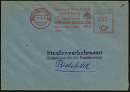 1953 (März) (24 A) HAMBURG 36, Absender-Freistempel: Freie U. Hansestadt Hamburg, Internat. GARTENBAU-AUSSTELLUNG..1953  - Autres & Non Classés