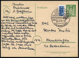 1950 (24.7.) (14 A) STUTTGART 9, Hand-Werbestempel: Deutsche Gartenschau Stuttgart 1950... (Hacke U. Blumenkorb) Bedarfs - Otros & Sin Clasificación