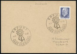 1965 (4.7.) ERFURT, Sonderstempel: Iga TAG DER ROSEN (Hand Mit IGA-Symbol = DDR-Gartenbau-Ausstellung) Inl.-Karte - Rose - Other & Unclassified