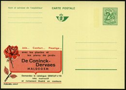 1970 BELGIEN, 2,50 F. Publibel-Ganzsache: ..De Coninck-Dervaes, MALDEGEM (Rose) Nur Französ. Titel, Ungebr. (Mi.P 347 II - Other & Unclassified