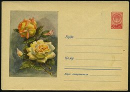 1959 UdSSR, 40 Kop. Ganzsachen-Umschlag, Rot: Gelbe Rosen, Ungebr. - Rosenzucht & Rosen / Rose / Rosa - Otros & Sin Clasificación
