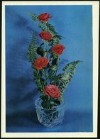 1979 UdSSR, 4 Kop. Luftpost-Bild-Ganzsach Braunlila: Rosenstrauß In Glasvase, Ungebr. - Rosenzucht & Rosen / Rose / Rosa - Autres & Non Classés