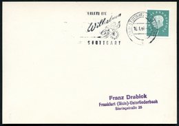 1961 (16.1.) (14 A) STUTTGART-FEUERBACH 1, Maschinen-Werbestempel: ERLEBT DIE Wilhelma.. = Orchidee, Inl.-Karte (Bo.269  - Altri & Non Classificati