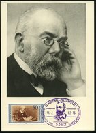 1982 (18.2.) 3392 CLAUSTHAL-ZELLERFELD 1, Violetter Sonder-Stempel: GEBURTSSTADT VON ROBERT KOCH (Brustbild) Auf Passend - Other & Unclassified