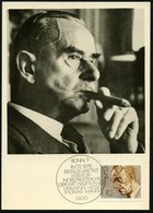 1978 (16.2.) B.R.D., 70 Pf. Thomas Mann, EF (Literatur-Nobelpreis 1929) + ET-Sonderstempel: 5300 BONN 1, ET-Maximumkarte - Other & Unclassified