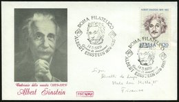 1979 (14.3.) ITALIEN, 120 L. Albert Einstein "100. Geburtstag" (1879-1955) Nobelpreis 1921 + ET-Sonderstempel: ROMA (Kop - Andere & Zonder Classificatie