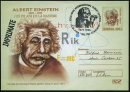 2005 (18.4.) RUMÄNIEN, 4000 L. Sonder-Ganzsachen-Umschlag: Alb. Einstein (Brustbild) + Passender Sonderstempel: 900 750  - Andere & Zonder Classificatie