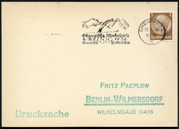 1936 (19.1.) Chemnitz 4, Maschinen-Werbestempel: Olympische Winterspiele 6.-16.2.1936, Garmisch.. (Skispringer) Inl.-Kar - Andere & Zonder Classificatie