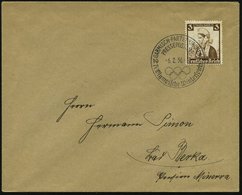 1936 (6.2.) GARMISCH-PARTENKIRCHEN, Sonderstempel: PRESSEPOSTAMT, IV. Olympische Winterspiele (Olympia-Ringe) Inl.-Brief - Otros & Sin Clasificación