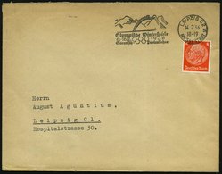 1936 (14.2.) LEIPZIG C 2, MESSESTADT, Maschinen-Werbestempel: Olympische Winterspiele, 6.-16.2. 1936, Garmisch.. (Skispr - Autres & Non Classés