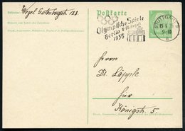 1936 (13.5.) STUTTGART 9, Maschinen-Werbestempel: Olympische Spiele Berlin 1.-16. August 1936 (Brandenburger Tor, Olympi - Other & Unclassified