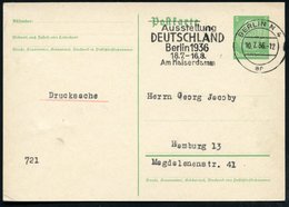 1936 (10.7.) BERLIN N 4, Maschinen-Werbestempel: Ausstellung DEUTSCHLAND, Berlin 1936.. Am Kaiserdamm (= Olympia-Ausstel - Sonstige & Ohne Zuordnung