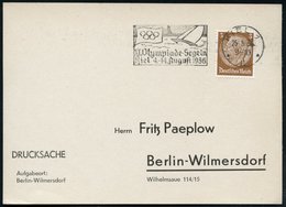 1936 (25.5.) KIEL 1, Maschinen-Werbestempel: XI. Olympiade Segeln, Kiel 4.-14.Aug.1936 (Olympiaflagge, Segelboot Etc.) I - Sonstige & Ohne Zuordnung