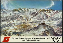 1976 ÖSTERREICH, Olympische Winterspiele Innsbruck, 3 Verschiedene Color-Ak. (rs. Haftspuren) Alle Ungebr., 3 Belege - O - Altri & Non Classificati
