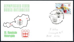 1976 ÖSTERREICH, Olympische Winterspiele Innsbruck, 3 Verschiedene Fackellauf-Sonderstempel: Eisenstadt, Innsbruck U. Wi - Other & Unclassified