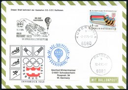 1975 (7.7.) ÖSTERREICH, Olympische Winterspiele Innsbruck, 14. Olympia-Ballon-Flug Mit Ballon-Sonderstempel, Landestempe - Otros & Sin Clasificación