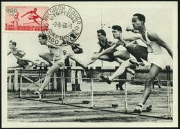 1960 (2.5.) BELGISCH-KONGO, 1,50 F. + 50 C. Olympiade 1960 (= Hürdenläufer) + ET-Sonderstempel, ET-Maximumkarte (Mi.361) - Altri & Non Classificati