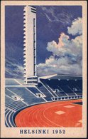 1952 FINNLAND, Künstler-Color-Ak.: Olympia-Stadion Helsinki, Ungebr. - Olympische Sommerspiele 1948 - 1968 / Olympic Sum - Other & Unclassified