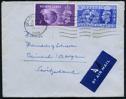 1948 GROSSBRITANNIEN, 2 1/ 2 P. Und 3 P. Olympiade, Satzreine Frankatur Auf Ausl.-Flugpostbrief (Mi.237/38) - Olympische - Other & Unclassified