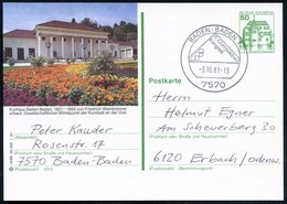 1981 (3.10.) 7570 BADEN-BADEN 1, Sonderstempel: 11. Olympischer Kongreß Auf Ortsgleicher Bild-Ganzsache 50 Pf. Burgen, G - Other & Unclassified