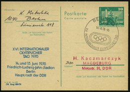 1978 (15.6.) 1058 BERLIN 58, Amtl. Ganzsache 10 Pf. Neptunbrunnen + Amtl. Zudruck: XVI. INTERNAT. OLYMPISCHER TAG.. Frie - Andere & Zonder Classificatie