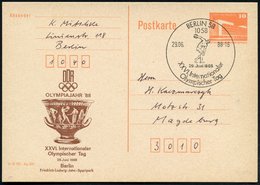 1988 (29.6.) 1058 BERLIN 58, Amtl. Ganzsache 10 Pf. RdR., Orange + Amtl. Zudruck: OLYMPIAJAHR '88, XXVI. Internat. Olymp - Other & Unclassified