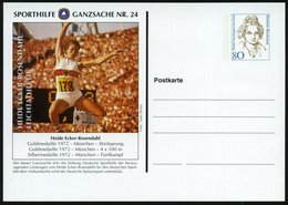 1994 B.R.D., PP 80 Pf. Varnhagen: SPORTHILFE GANZSACHE NR.24, HEIDE ECKER-ROSENDAHL, LEICHTATHLETIK (Gold U. Silber 1972 - Andere & Zonder Classificatie